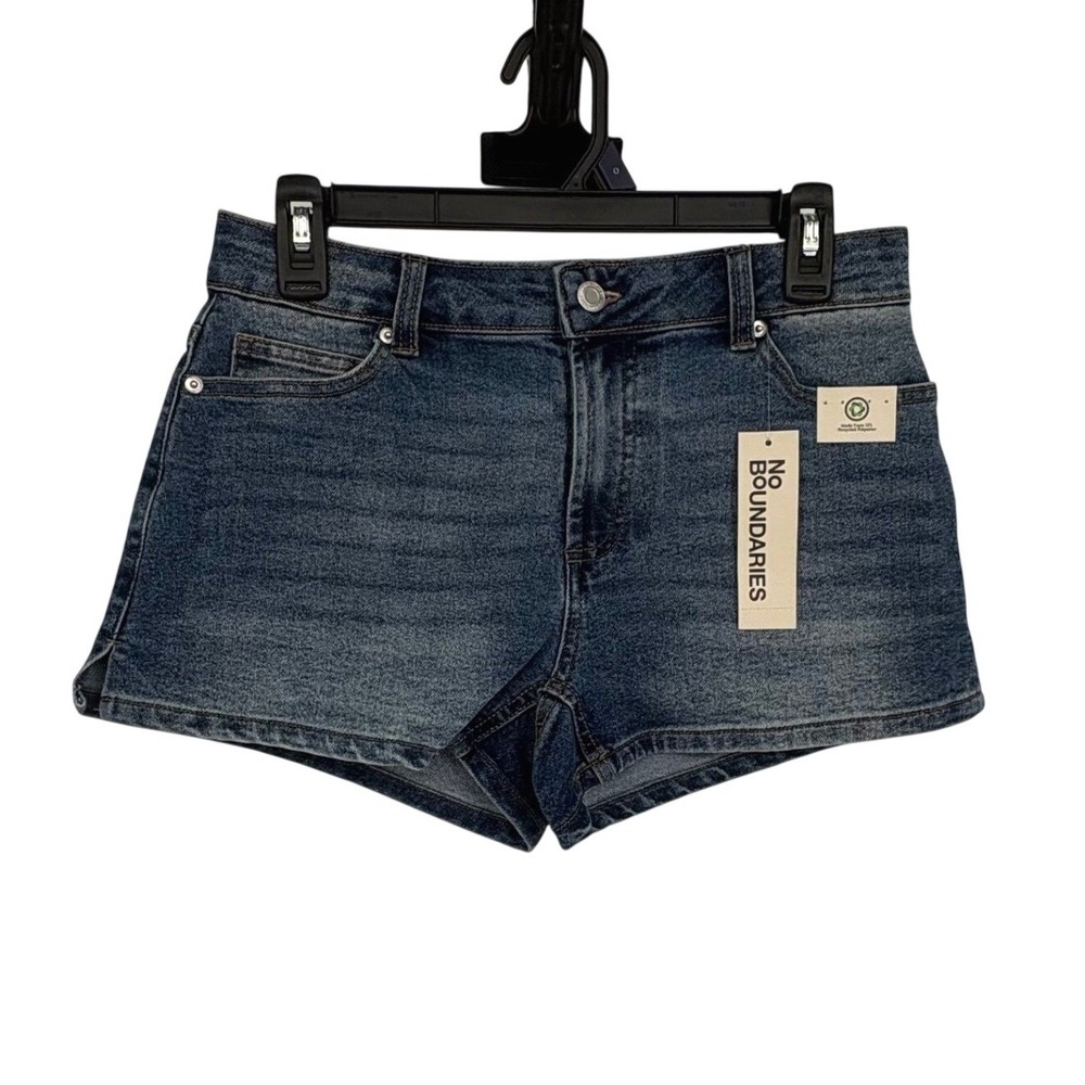 Bow Pocket Denim Shorts Women SZ 0 Medium Wash‎ Mid Rise Coquette Girly Y2K NEW